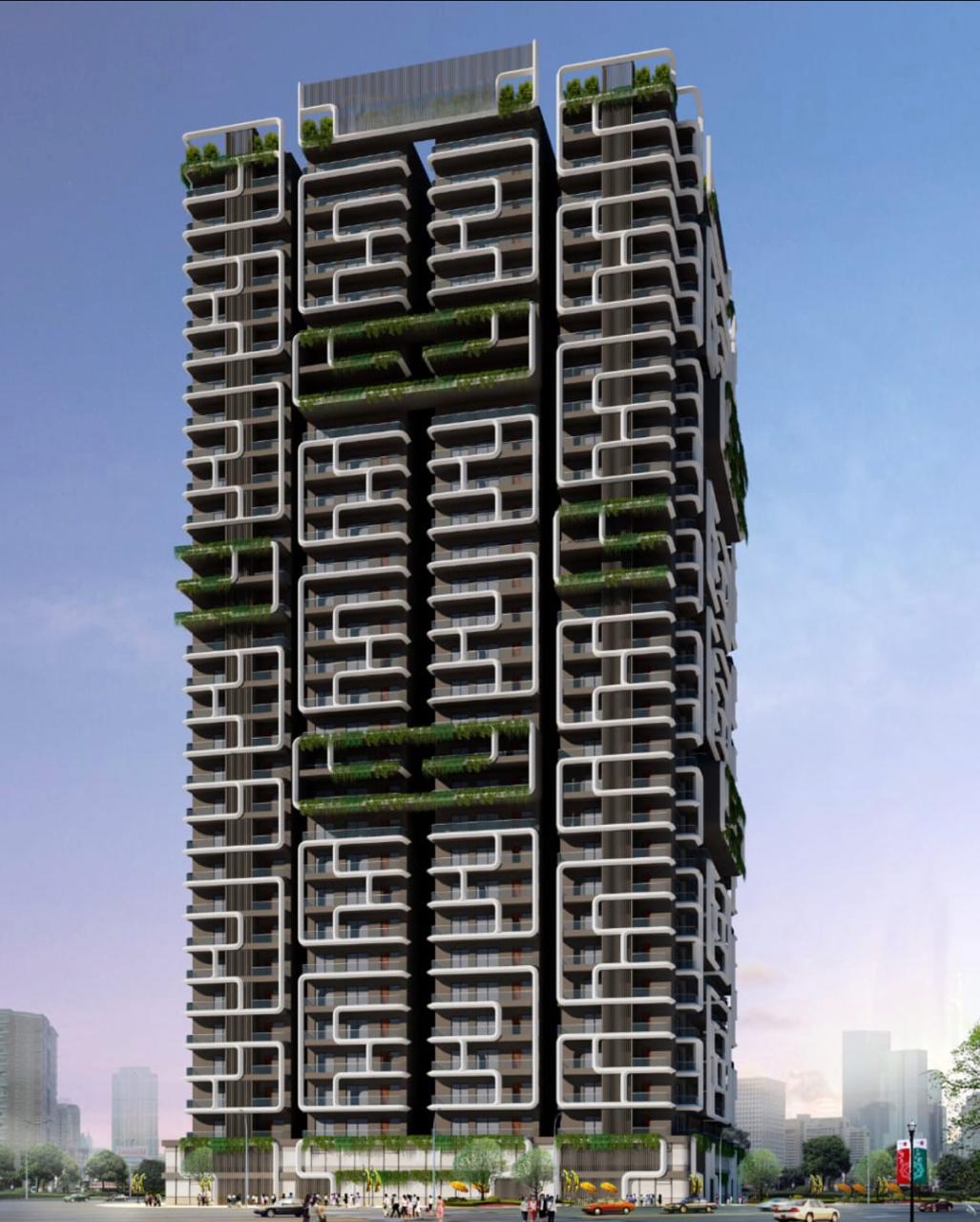 Kondapur large-format high-rise residential tower render
